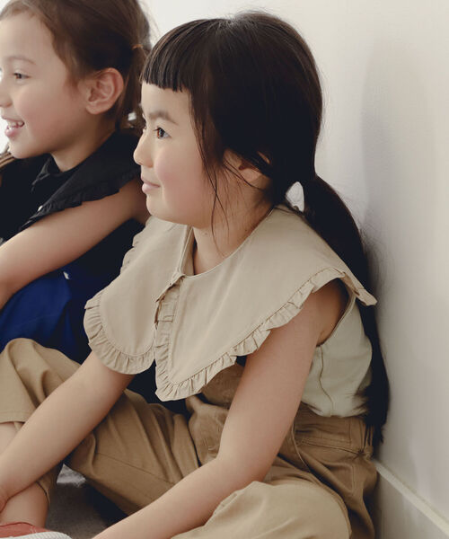 B:MING by BEAMS（ビーミングバイビームス）の「B:MING by BEAMS / 布帛衿 ノースリーブ プルオーバー カットソー（80~140cm）<br>（Tシャツ/カットソー・キッズ・ブラック/グリーン系その他/ホワイト系その他5・90/100/110/120/80/130/140）」の9枚目の写真