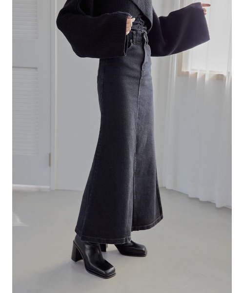 Ayla(アイラ)の「mermaid denim maxi skirt(デニムスカート・レディース・ブラック・MEDIUM)」の1枚目の写真
