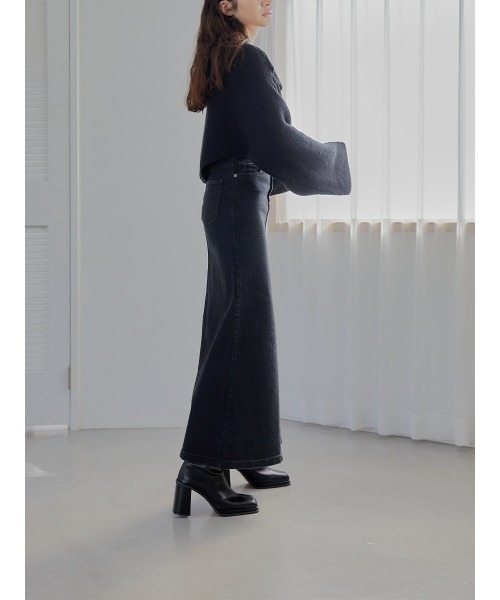 Ayla(アイラ)の「mermaid denim maxi skirt(デニムスカート・レディース・ブラック・MEDIUM)」の3枚目の写真