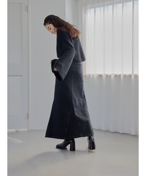 Ayla(アイラ)の「mermaid denim maxi skirt(デニムスカート・レディース・ブラック・MEDIUM)」の5枚目の写真