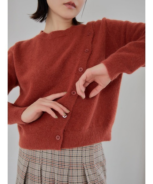 Ayla（アイラ）の「button knit（ポロシャツ・レディース・レッド/クリーム・FREE）」の2枚目の写真