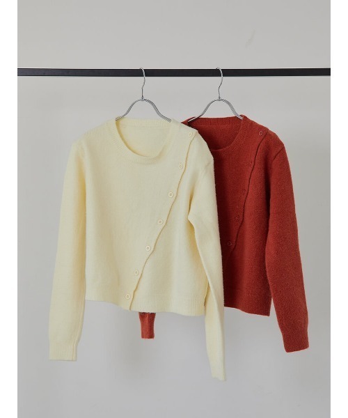 Ayla（アイラ）の「button knit（ポロシャツ・レディース・レッド/クリーム・FREE）」の10枚目の写真