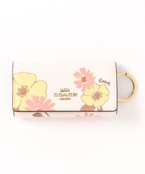 Coach コーチ 6 リング キー ケース ウィズ フローラル プリント