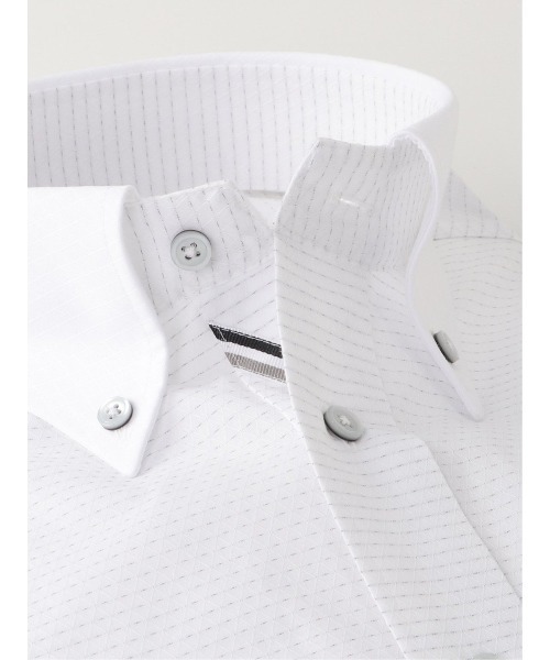 Alexander Julian（アレキサンダージュリアン）の「アレキサンダージュリアン クールファクター/COOLFACTOR ボタンダウン ビジネスドレス長袖シャツ（シャツ/ブラウス・メンズ・ライトグレー・首回り37cm-裄丈80cm/首回り39cm-裄丈80cm/首回り39cm-裄丈84cm/首回り41cm-裄丈82cm/首回り41cm-裄丈86cm/首回り43cm-裄丈82cm/首回り43cm-裄丈86cm/首回り45cm-裄丈86cm）」の7枚目の写真