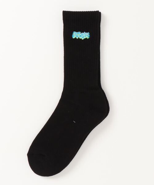 X-girl(エックスガール)の「【X-girl /エックスガール】 CANDY LOGO RIB SOCKS(ソックス/靴下・レディース・ホワイト/ブラック/グリーン・FREE)」の2枚目の写真