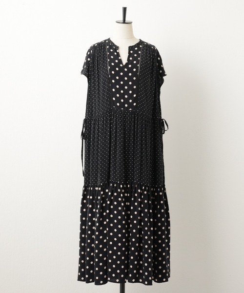 BEARDSLEY(ビアズリー)の「ドットコンビワンピース(ワンピース・レディース・ブラック・FREE)」の9枚目の写真