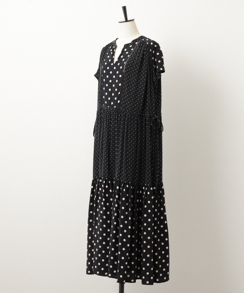 BEARDSLEY(ビアズリー)の「ドットコンビワンピース(ワンピース・レディース・ブラック・FREE)」の10枚目の写真
