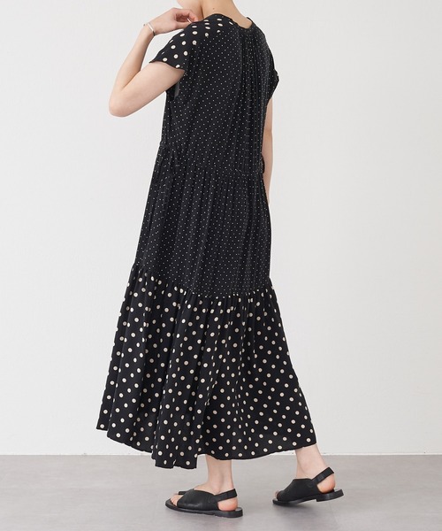 BEARDSLEY(ビアズリー)の「ドットコンビワンピース(ワンピース・レディース・ブラック・FREE)」の4枚目の写真