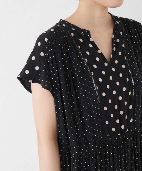BEARDSLEY(ビアズリー)の「ドットコンビワンピース(ワンピース・レディース・ブラック・FREE)」の7枚目の写真