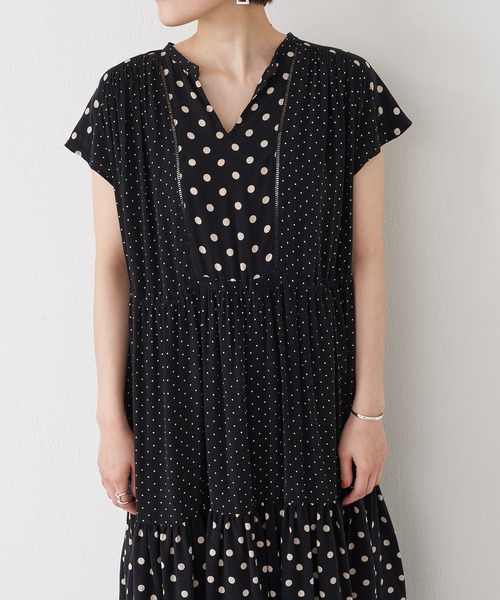 BEARDSLEY(ビアズリー)の「ドットコンビワンピース(ワンピース・レディース・ブラック・FREE)」の8枚目の写真