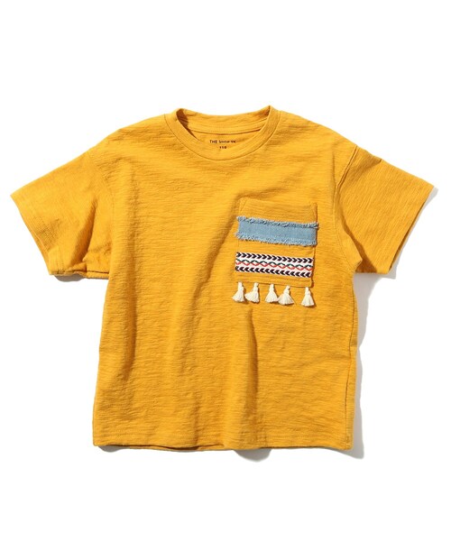 THE SHOP TK （ザ ショップ ティーケー ）の「◆【110-140】タッセルポケットTシャツ（Tシャツ/カットソー・キッズ・オフホワイト/イエロー/グレー系その他/ブラウン系・11/10/12/13/14）」の4枚目の写真