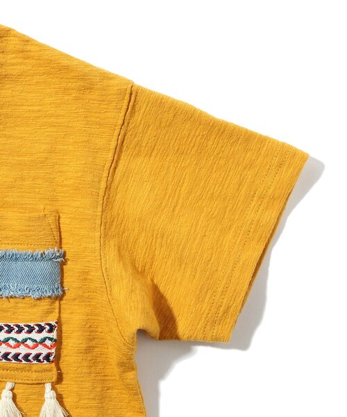 THE SHOP TK （ザ ショップ ティーケー ）の「◆【110-140】タッセルポケットTシャツ（Tシャツ/カットソー・キッズ・オフホワイト/イエロー/グレー系その他/ブラウン系・11/10/12/13/14）」の12枚目の写真