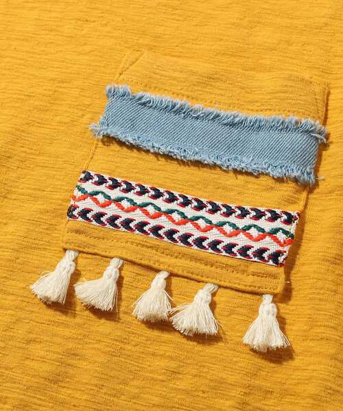 THE SHOP TK （ザ ショップ ティーケー ）の「◆【110-140】タッセルポケットTシャツ（Tシャツ/カットソー・キッズ・オフホワイト/イエロー/グレー系その他/ブラウン系・11/10/12/13/14）」の11枚目の写真