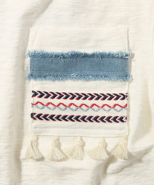 THE SHOP TK （ザ ショップ ティーケー ）の「◆【110-140】タッセルポケットTシャツ（Tシャツ/カットソー・キッズ・オフホワイト/イエロー/グレー系その他/ブラウン系・11/10/12/13/14）」の8枚目の写真