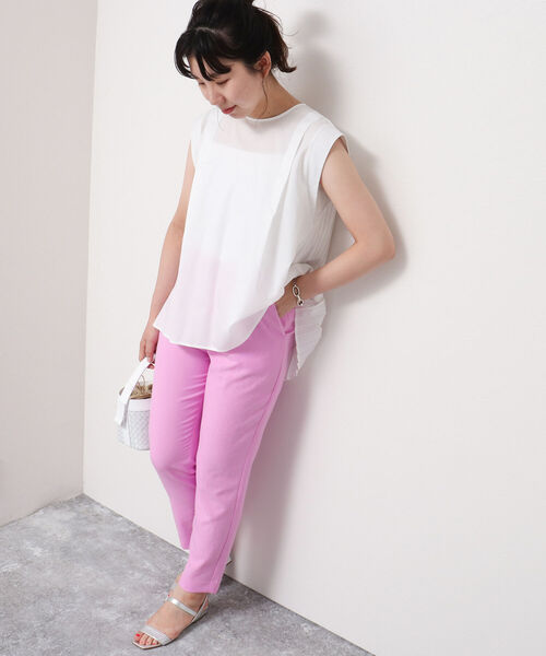 NOLLEY’S Sophi(ノーリーズソフィ)の「ヴィンテージツイルインゴムテーパードパンツ(その他パンツ・レディース・ホワイト/ライトブルー/ブラック/ベビーピンク/グレイッシュベージュ・38/36/34)」の15枚目の写真