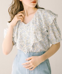 OLIVE des OLIVE | ラッフルケープカラー半袖ブラウス(シャツ/ブラウス)