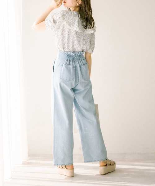 OLIVE des OLIVE(オリーブデオリーブ)の「ラッフルケープカラー半袖ブラウス(シャツ/ブラウス・レディース・オフホワイト/サックスブルー/ネイビー・FREE)」の18枚目の写真