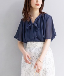 natural couture | 前後2WAYフレアスリーブボウタイブラウス(シャツ/ブラウス)
