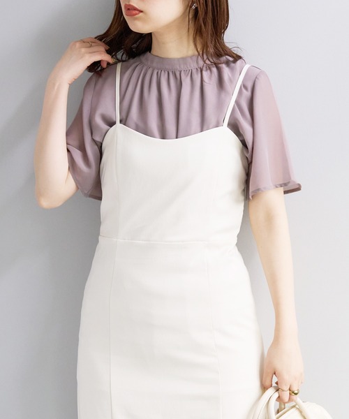 natural couture(ナチュラルクチュール)の「前後2WAYフレアスリーブボウタイブラウス(シャツ/ブラウス・レディース・サックスブルー/アイボリー/ミント/ネイビー/モカ・FREE)」の10枚目の写真