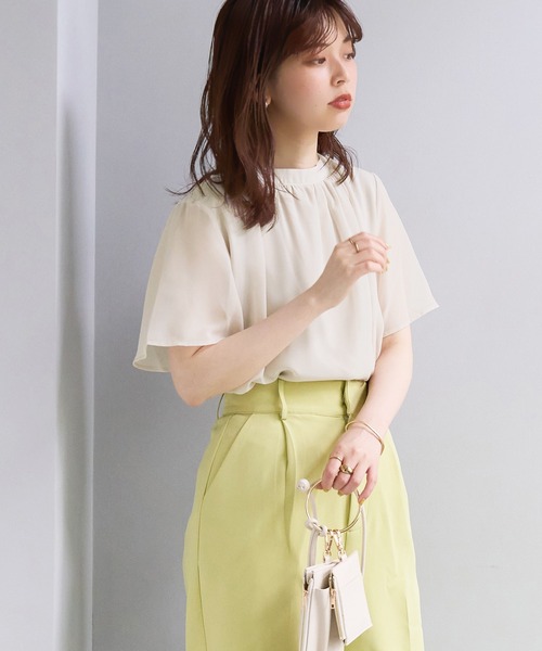 natural couture(ナチュラルクチュール)の「前後2WAYフレアスリーブボウタイブラウス(シャツ/ブラウス・レディース・サックスブルー/アイボリー/ミント/ネイビー/モカ・FREE)」の8枚目の写真