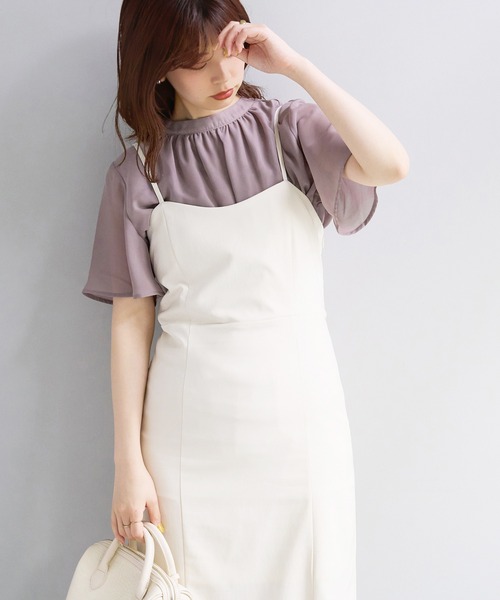 natural couture(ナチュラルクチュール)の「前後2WAYフレアスリーブボウタイブラウス(シャツ/ブラウス・レディース・サックスブルー/アイボリー/ミント/ネイビー/モカ・FREE)」の12枚目の写真