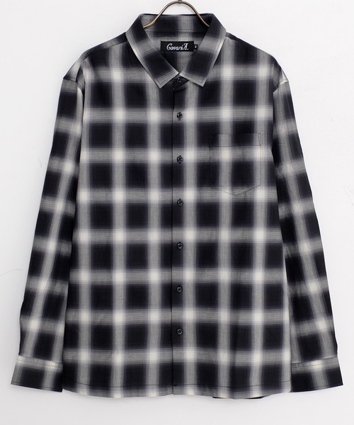 新品SeaRoomlynn ルーズシルエットCHECKシャツ グレーM cussil シャツ 「cussil/クシル」TRストレッチルーズシルエット