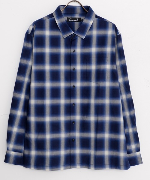 SILVER BULLET（シルバーバレット）の「『CavariA/キャバリア』ルーズシルエットオンブレ長袖チェックシャツ（シャツ/ブラウス・メンズ・ブラック/ネイビー/ホワイト・L/M）」の6枚目の写真