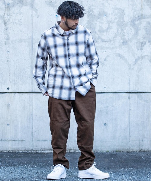 SILVER BULLET（シルバーバレット）の「『CavariA/キャバリア』ルーズシルエットオンブレ長袖チェックシャツ（シャツ/ブラウス・メンズ・ブラック/ネイビー/ホワイト・L/M）」の21枚目の写真