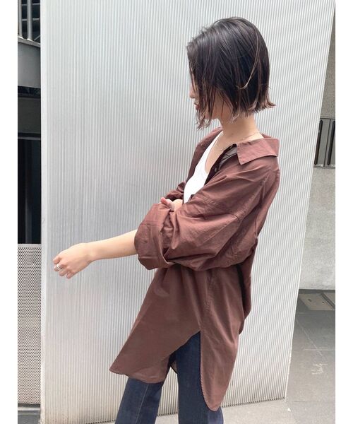 Ungrid（アングリッド）の「シアールーズシャツ（シャツ/ブラウス・レディース・ピンク/オフホワイト/ブラウン/グリーン・FREE）」の3枚目の写真