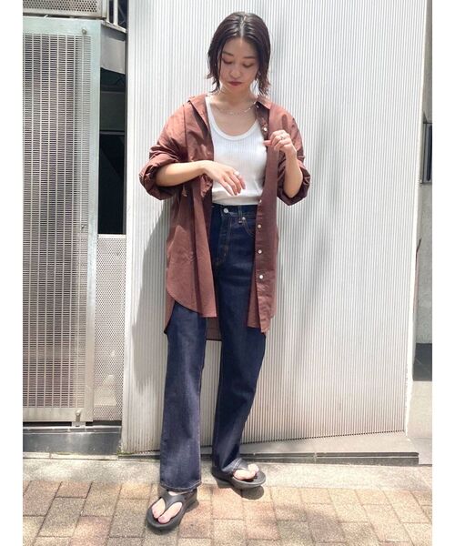 Ungrid（アングリッド）の「シアールーズシャツ（シャツ/ブラウス・レディース・ピンク/オフホワイト/ブラウン/グリーン・FREE）」の5枚目の写真