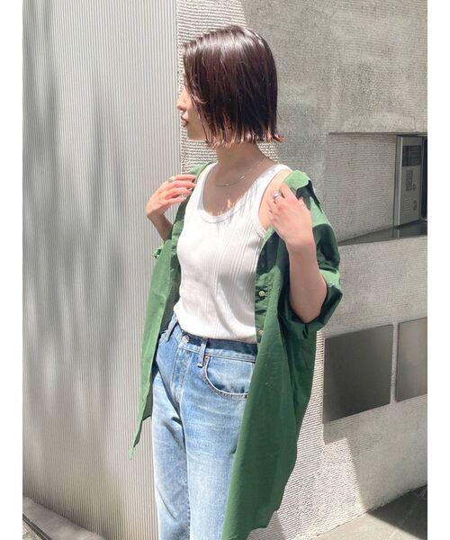 Ungrid（アングリッド）の「シアールーズシャツ（シャツ/ブラウス・レディース・ピンク/オフホワイト/ブラウン/グリーン・FREE）」の6枚目の写真