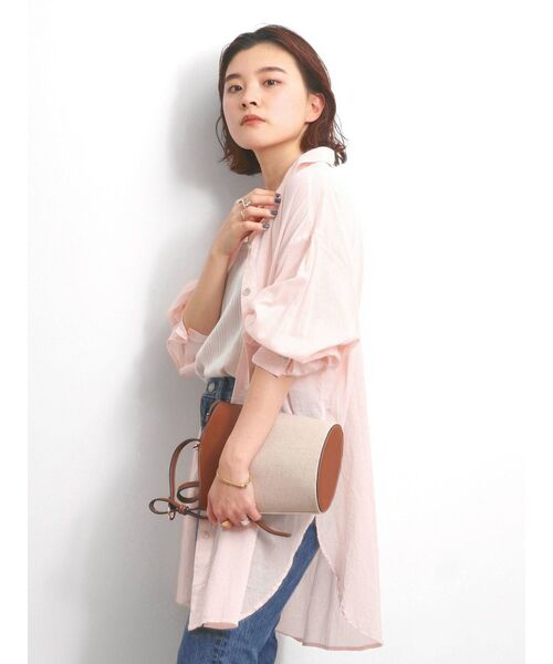 Ungrid（アングリッド）の「シアールーズシャツ（シャツ/ブラウス・レディース・ピンク/オフホワイト/ブラウン/グリーン・FREE）」の16枚目の写真