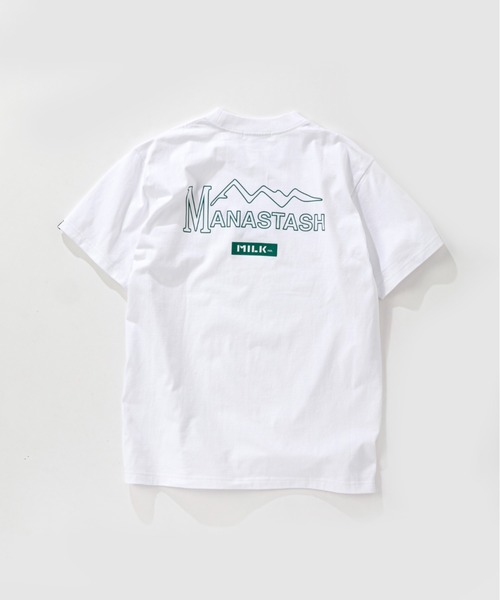 MILKFED.（ミルクフェド）の「MILKFED. × MANASTASH /ミルクフェド×マナスタッシュ　MOUNTAIN LOGO T-SHIRT マウンテンロゴTシャツ（Tシャツ/カットソー・レディース・ホワイト/ブラック・MEDIUM/X-LARGE/LARGE）」の5枚目の写真