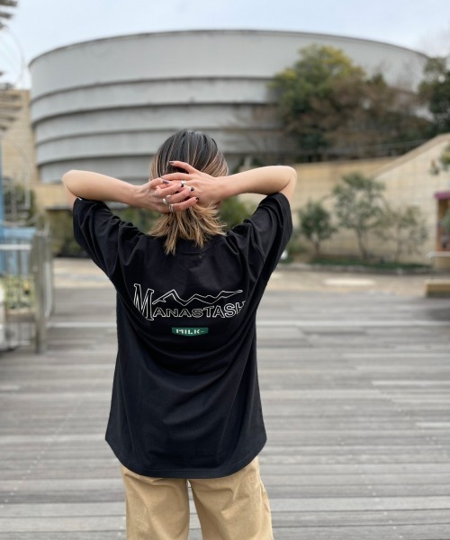 MILKFED.（ミルクフェド）の「MILKFED. × MANASTASH /ミルクフェド×マナスタッシュ　MOUNTAIN LOGO T-SHIRT マウンテンロゴTシャツ（Tシャツ/カットソー・レディース・ホワイト/ブラック・MEDIUM/X-LARGE/LARGE）」の11枚目の写真