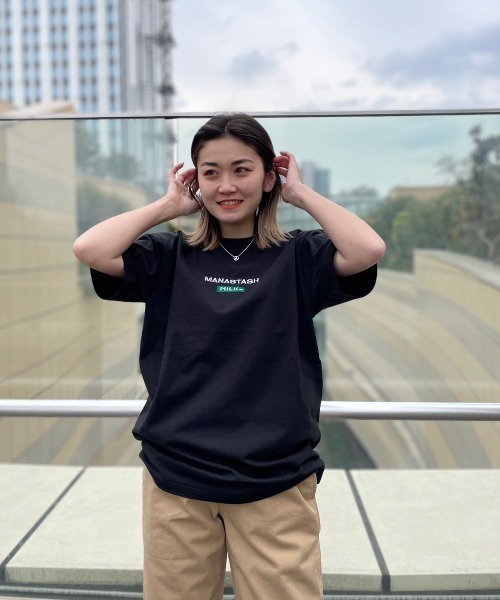 MILKFED.（ミルクフェド）の「MILKFED. × MANASTASH /ミルクフェド×マナスタッシュ　MOUNTAIN LOGO T-SHIRT マウンテンロゴTシャツ（Tシャツ/カットソー・レディース・ホワイト/ブラック・MEDIUM/X-LARGE/LARGE）」の14枚目の写真