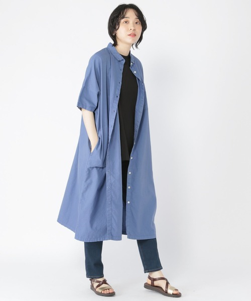 studio CLIP(スタディオクリップ)の「製品染めオックスシャツワンピース(ワンピース・レディース・ライトグレー/ベージュ/カーキ/ブルー・FREE)」の13枚目の写真