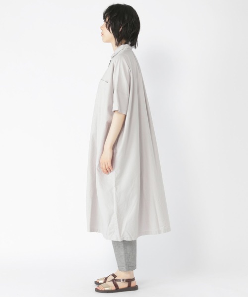 studio CLIP(スタディオクリップ)の「製品染めオックスシャツワンピース(ワンピース・レディース・ライトグレー/ベージュ/カーキ/ブルー・FREE)」の16枚目の写真