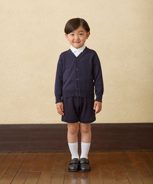 MIKI HOUSE(ミキハウス)の「綿ニットVネックカーディガン(カーディガン/ボレロ・キッズ・ネイビー・110cm/120cm/130cm/100cm)」の2枚目の写真