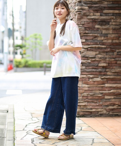 Kappa(カッパ)の「Kappa コラボ 吸汗速乾・接触冷感タイダイプリントTシャツ【Kappa×チチカカ】(Tシャツ/カットソー・レディース・ブルー/カラフル・MEDIUM)」の5枚目の写真