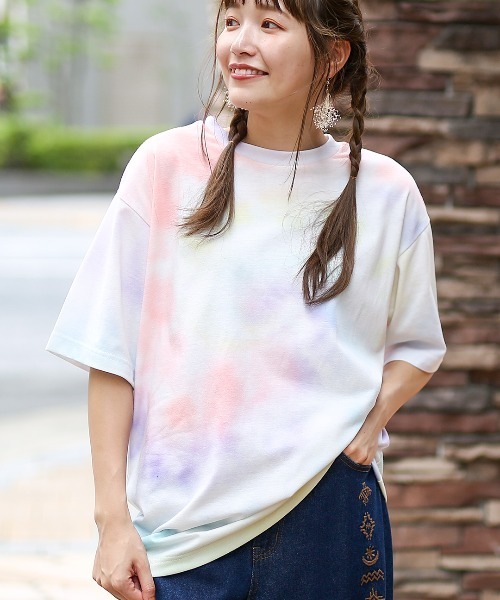 Kappa(カッパ)の「Kappa コラボ 吸汗速乾・接触冷感タイダイプリントTシャツ【Kappa×チチカカ】(Tシャツ/カットソー・レディース・ブルー/カラフル・MEDIUM)」の6枚目の写真