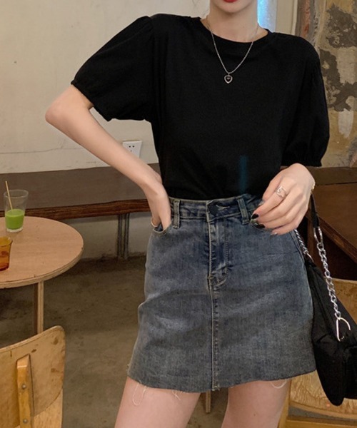 meJane(ミージェーン)の「パワーショルダースリーブTシャツ/カットソー(Tシャツ/カットソー・レディース・ホワイト/ブラック/グレー・FREE)」の3枚目の写真