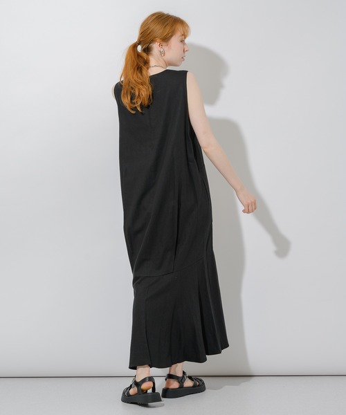 Paradise Picnic（パラダイスピクニック）の「サイドポケットカラーワンピース（ワンピース・レディース・ブラック/ベージュ/オレンジ・FREE）」の7枚目の写真