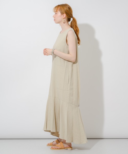 Paradise Picnic（パラダイスピクニック）の「サイドポケットカラーワンピース（ワンピース・レディース・ブラック/ベージュ/オレンジ・FREE）」の10枚目の写真