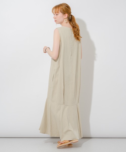 Paradise Picnic（パラダイスピクニック）の「サイドポケットカラーワンピース（ワンピース・レディース・ブラック/ベージュ/オレンジ・FREE）」の11枚目の写真