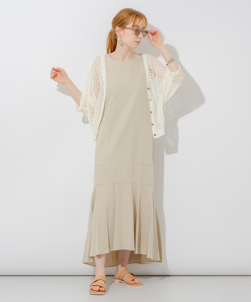 Paradise Picnic（パラダイスピクニック）の「サイドポケットカラーワンピース（ワンピース・レディース・ブラック/ベージュ/オレンジ・FREE）」の16枚目の写真