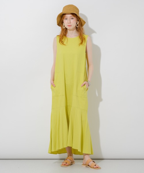 Paradise Picnic（パラダイスピクニック）の「サイドポケットカラーワンピース（ワンピース・レディース・ブラック/ベージュ/オレンジ・FREE）」の17枚目の写真