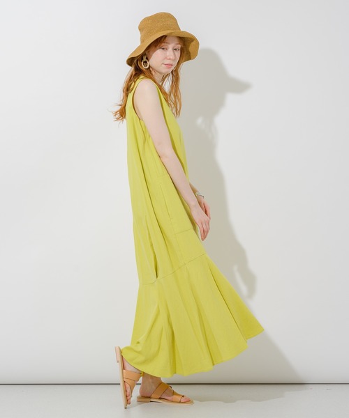 Paradise Picnic（パラダイスピクニック）の「サイドポケットカラーワンピース（ワンピース・レディース・ブラック/ベージュ/オレンジ・FREE）」の18枚目の写真