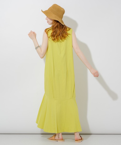 Paradise Picnic（パラダイスピクニック）の「サイドポケットカラーワンピース（ワンピース・レディース・ブラック/ベージュ/オレンジ・FREE）」の19枚目の写真