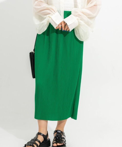 nemne store（ネンネストア）の「プリーツナロースカート（スカート・レディース・ブラック/ピンク/ブルー/グリーン・MEDIUM/LARGE）」の3枚目の写真