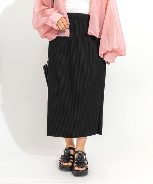 nemne store（ネンネストア）の「プリーツナロースカート（スカート・レディース・ブラック/ピンク/ブルー/グリーン・MEDIUM/LARGE）」の2枚目の写真